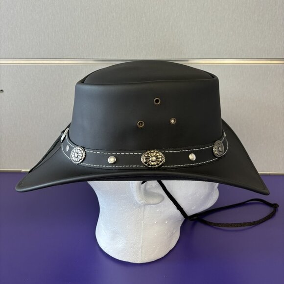 Water Resistant Leather Cowboy/ Cowgirl Western Hat. Matt Finish real Leather main image 6
